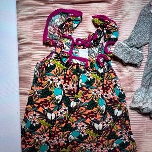 Tropical Print Sleeveless Dress